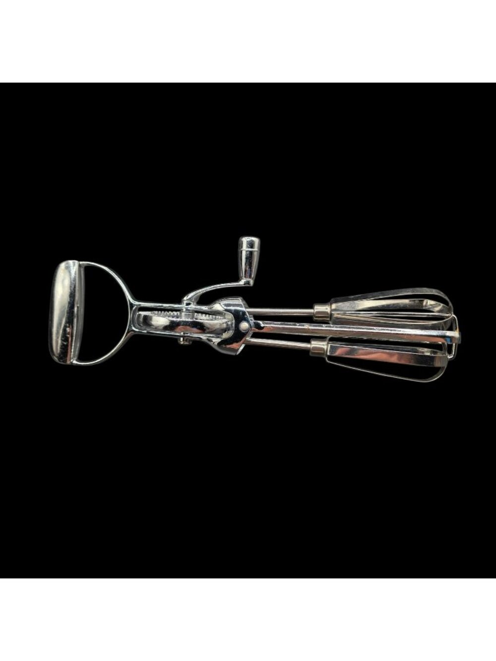 Vintage Stainless Steel Hand-Crank Egg Beater Mixer 12" Long